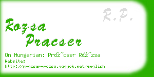 rozsa pracser business card